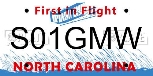 S01GMW North Carolina License Plate