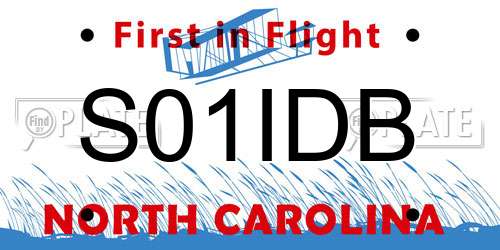 S01IDB North Carolina License Plate