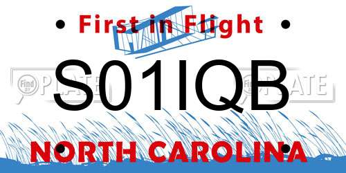 S01IQB North Carolina License Plate