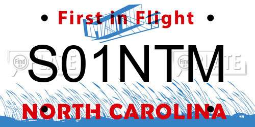 S01NTM North Carolina License Plate