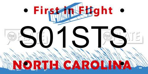 S01STS North Carolina License Plate