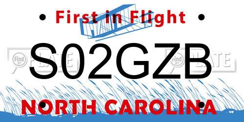S02GZB North Carolina License Plate