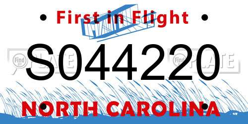 S044220 North Carolina License Plate