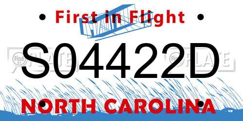 S04422D North Carolina License Plate