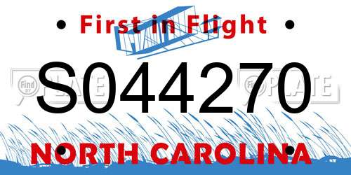 S044270 North Carolina License Plate