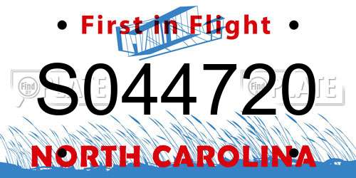 S044720 North Carolina License Plate