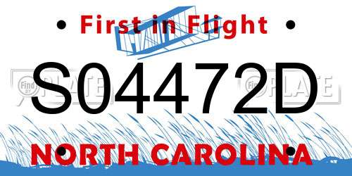 S04472D North Carolina License Plate