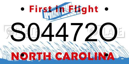 S04472O North Carolina License Plate