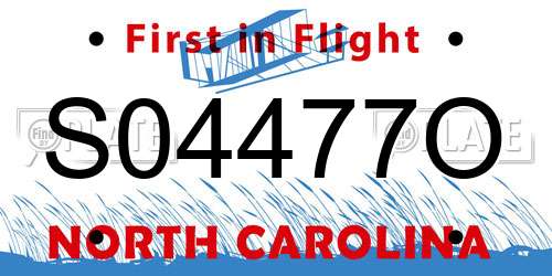 S04477O North Carolina License Plate