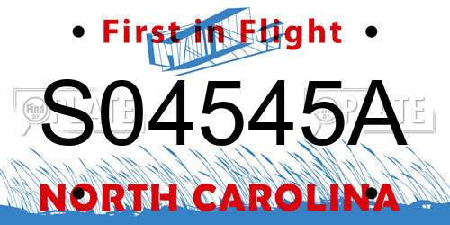 S04545A North Carolina License Plate