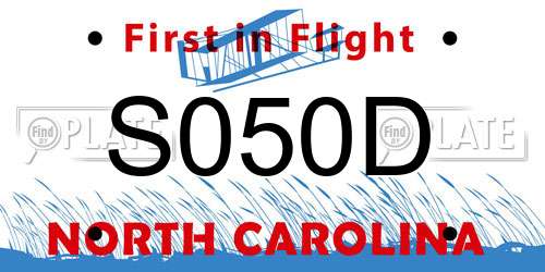 S050D North Carolina License Plate