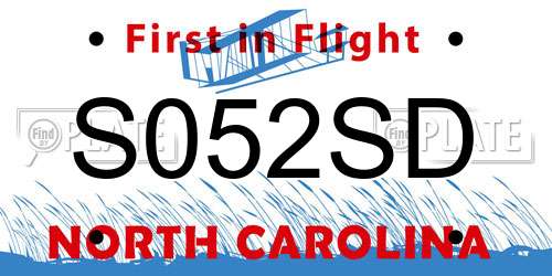 S052SD North Carolina License Plate