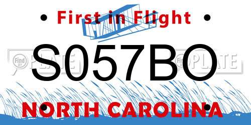 S057BO North Carolina License Plate