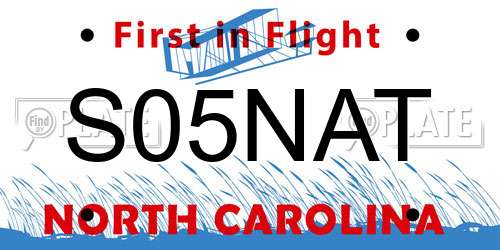 S05NAT North Carolina License Plate