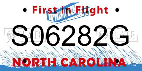 S06282G North Carolina License Plate