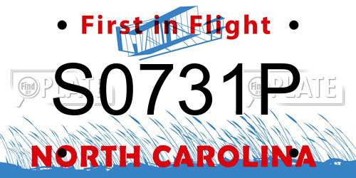 S0731P North Carolina License Plate