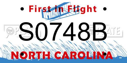 S0748B North Carolina License Plate