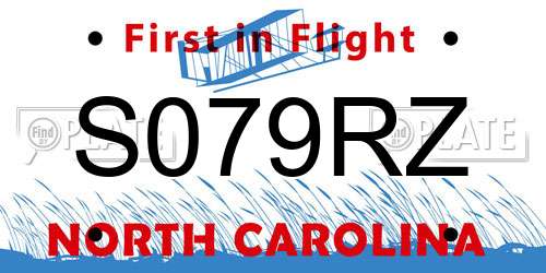 S079RZ North Carolina License Plate