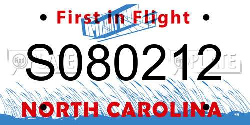 S080212 North Carolina License Plate