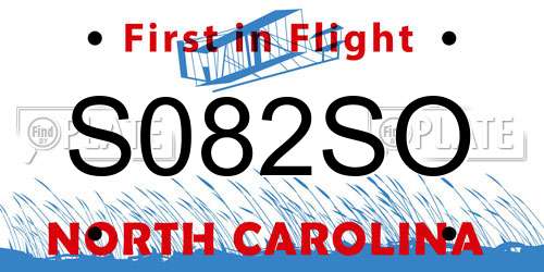 S082SO North Carolina License Plate