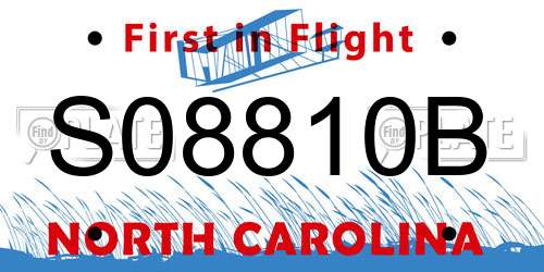 S08810B North Carolina License Plate