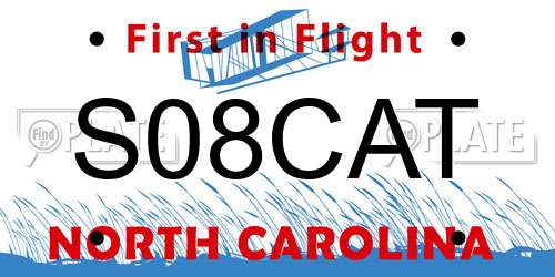 S08CAT North Carolina License Plate