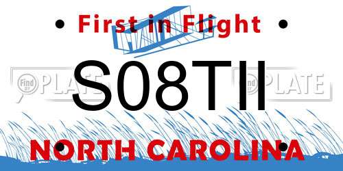 S08TII North Carolina License Plate