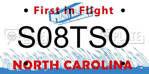 S08TSO North Carolina License Plate