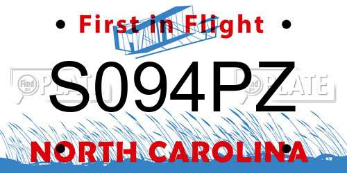 S094PZ North Carolina License Plate