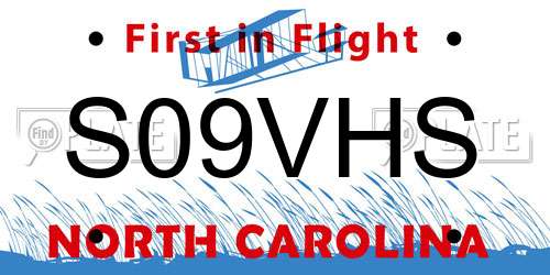 S09VHS North Carolina License Plate