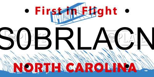 S0BRLACN North Carolina License Plate