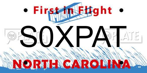 S0XPAT North Carolina License Plate