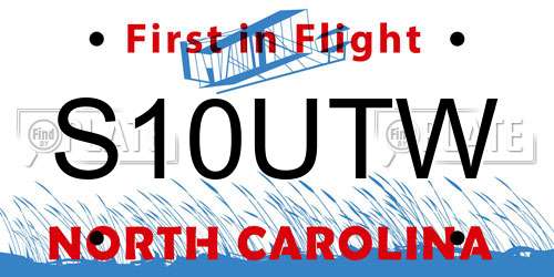 S10UTW North Carolina License Plate