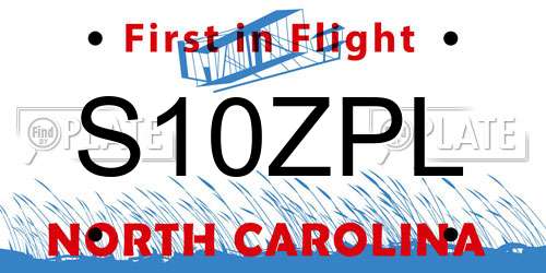S10ZPL North Carolina License Plate