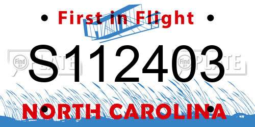 S112403 North Carolina License Plate