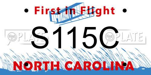 S115C North Carolina License Plate