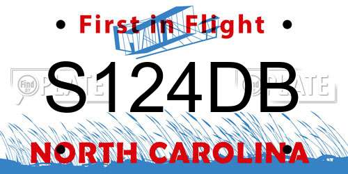 S124DB North Carolina License Plate