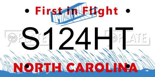 S124HT North Carolina License Plate