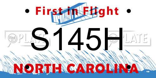 S145H North Carolina License Plate
