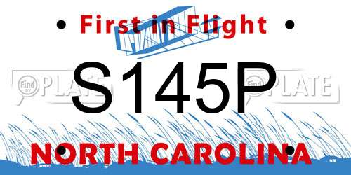 S145P North Carolina License Plate