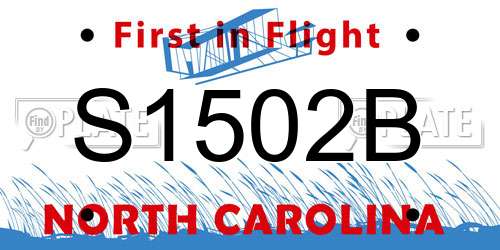S1502B North Carolina License Plate