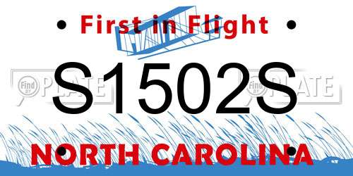 S1502S North Carolina License Plate