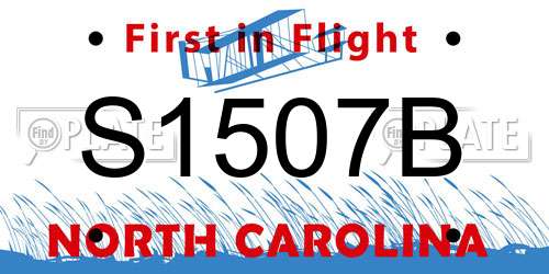 S1507B North Carolina License Plate