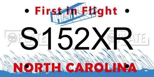 S152XR North Carolina License Plate