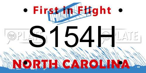 S154H North Carolina License Plate