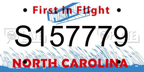 S157779 North Carolina License Plate