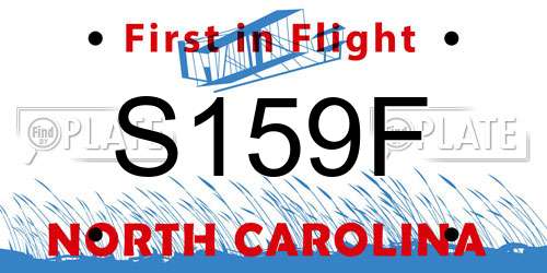 S159F North Carolina License Plate