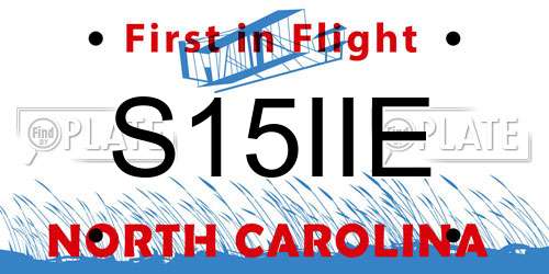 S15IIE North Carolina License Plate