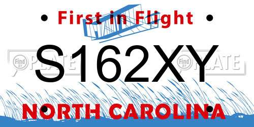 S162XY North Carolina License Plate