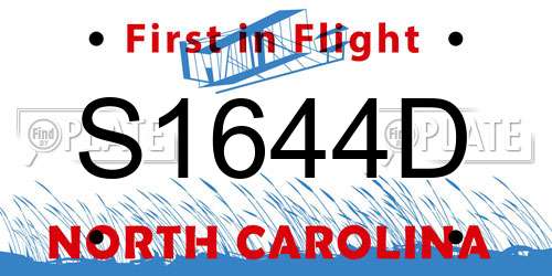 S1644D North Carolina License Plate